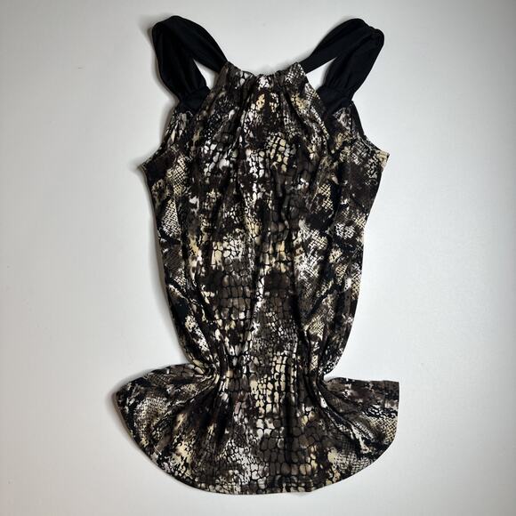 Y2K Perseption Concept Snakeskin Print Halter Tank Top USA Small Night Clubwear - Picture 4 of 9